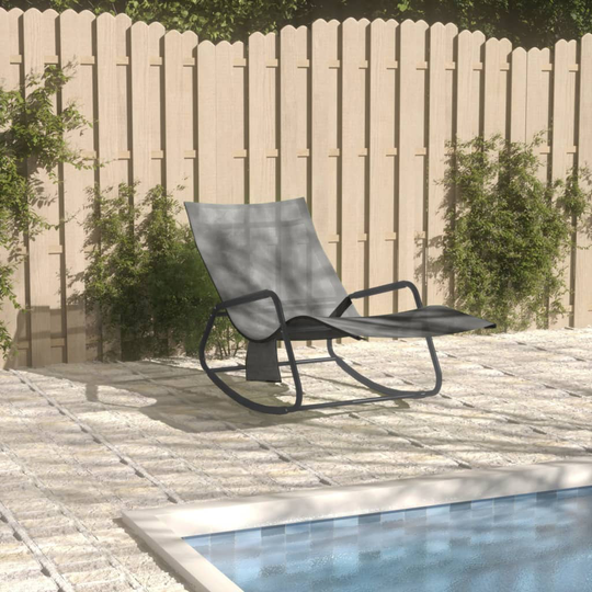 vidaXL Aurinkotuoli teräs ja Textilene harmaa