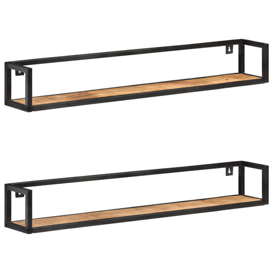 vidaXL Seinähyllyt 2 kpl 120 cm karkea mangopuu