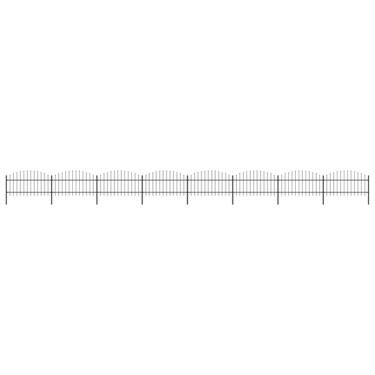 vidaXL Puutarha-aita keihäskärjillä teräs (1-1,25)x13,6 m musta