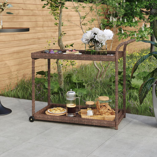 vidaXL Baarivaunu ruskea 100x45x83 cm polyrottinki