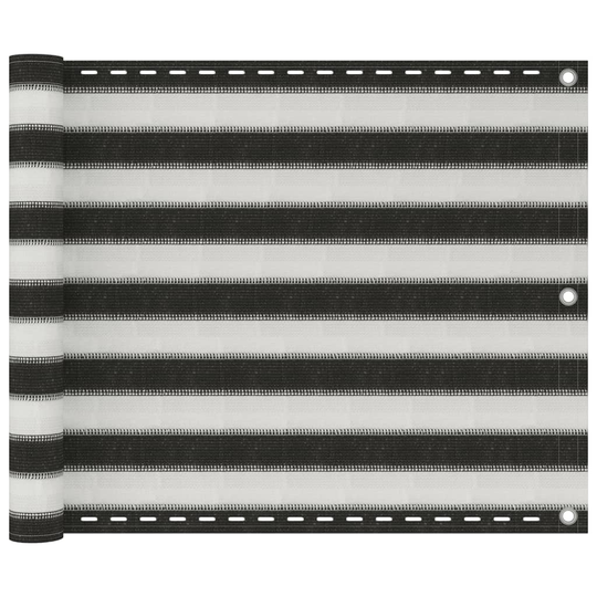 vidaXL Parvekkeen suoja HDPE 75x500 cm antrasiitti ja valkoinen