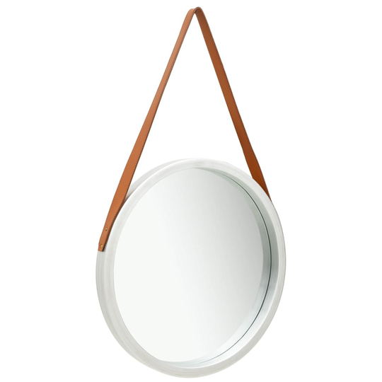 vidaXL Seinäpeili hihnalla 50 cm hopea