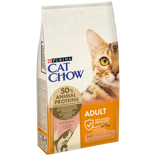 Cat Chow kissanruoka 15 kg: 13 kg + 2 kg kaupan päälle! - Adult Salmon