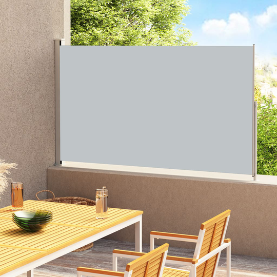 vidaXL Sisäänvedettävä terassin sivumarkiisi 180x300 cm harmaa