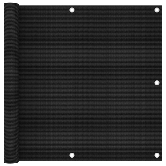 vidaXL Parvekkeen suoja musta 90x400 cm HDPE