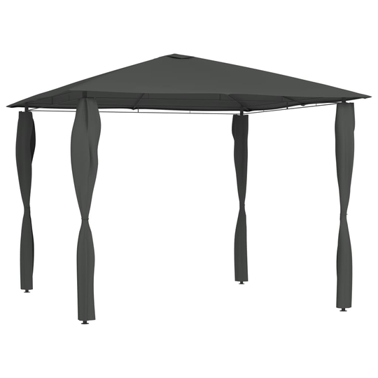 vidaXL Huvimaja tolppasuojilla 3x3x2,6 m antrasiitti 160 g/m²