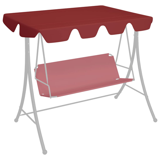vidaXL Vaihtokatos puutarhakeinuun viininpunainen 150/130x70/105 cm