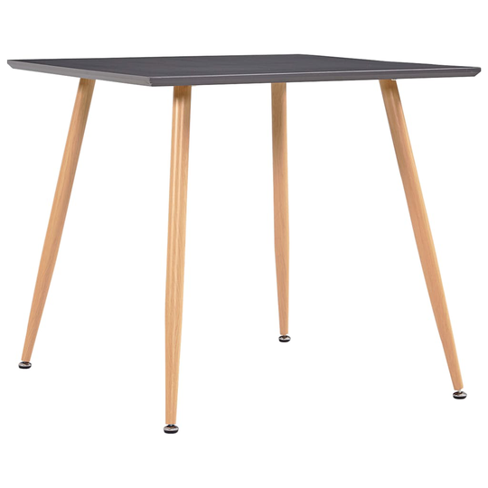vidaXL Ruokapöytä harmaa ja tammi 80,5x80,5x73 cm MDF