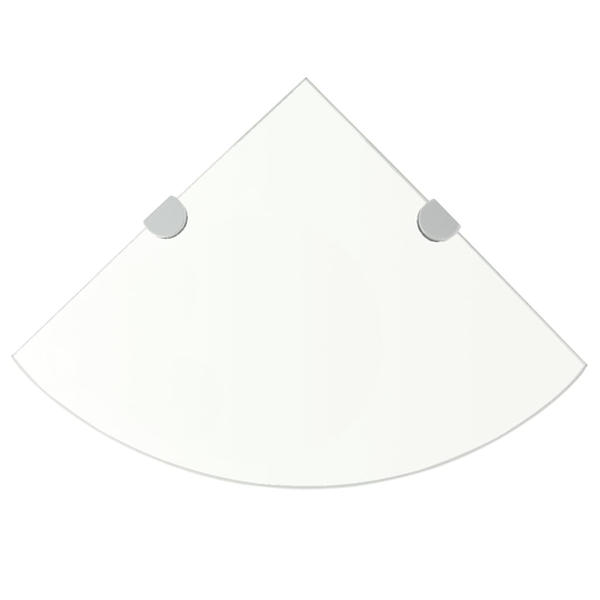 vidaXL Kulmahylly Kromisilla Kiinnikkeillä Kirkas Lasi 25x25 cm