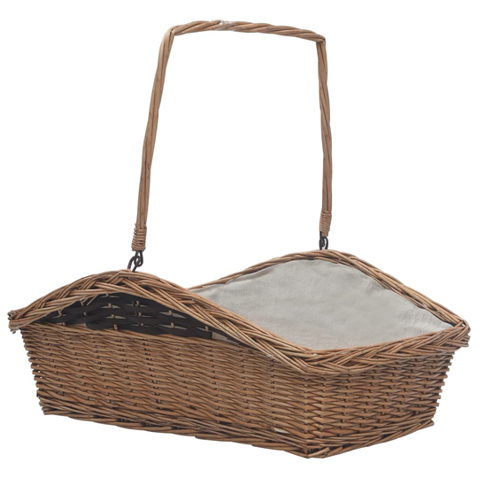 vidaXL 286989 Firewood Basket with Handle 61,5x46,5x58 cm Brown Willow