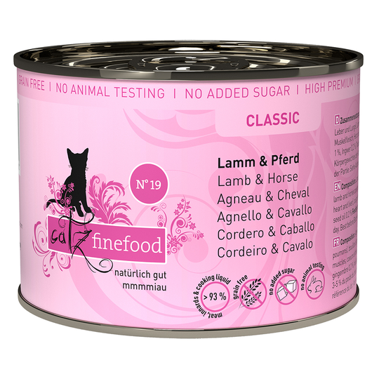 catz finefood -säästöpakkaus: 24 x 200 g - lammas & hevonen