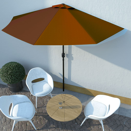 vidaXL Aurinkovarjo alumiinitanko terrakotta 300x150x253 cm