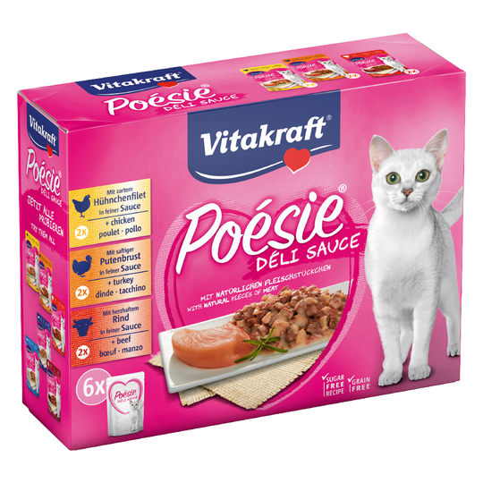 Vitakraft Poésie DéliSauce -sekoituspakkaus 6 x 85 g - Lihasekoitus