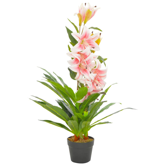 vidaXL Tekokukka ruukulla lilja pinkki 90 cm