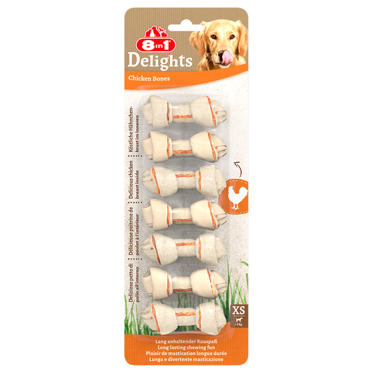 8in1 Delights -puruluut kanatäytteellä - XS: 84 g (7 kpl)