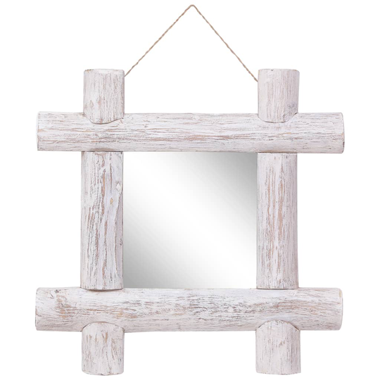 vidaXL Pölkkypeili valkoinen 50x50 cm täysi kierrätetty puu