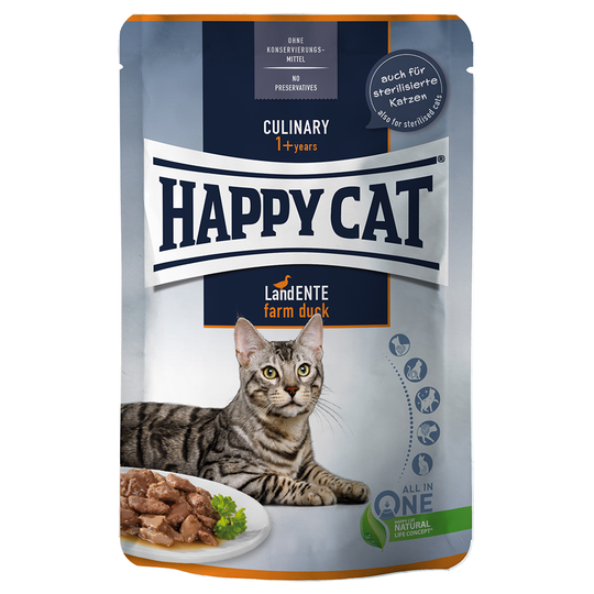 Happy Cat Pouch Meat in Sauce 12 x 85 g - Farm Duck