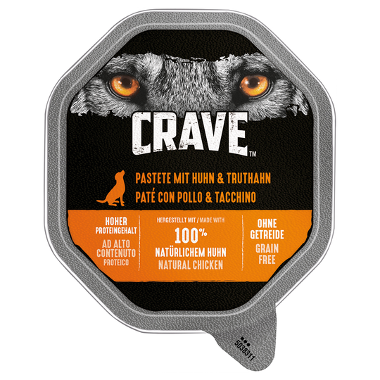 14 x 150 g Crave Adult Paté: 11 + 3 kaupan päälle! - kana & kalkkuna