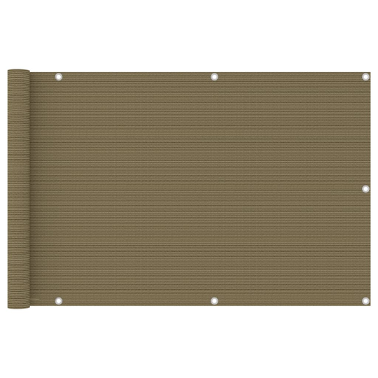 vidaXL Parvekkeen suoja harmaanruskea 90x400 cm HDPE