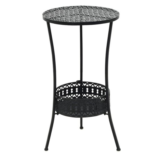 vidaXL Bistropöytä musta 40x70 cm metalli