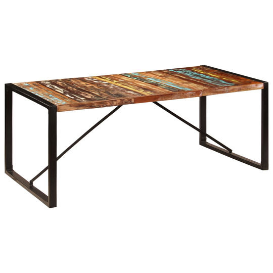 vidaXL Ruokapöytä 200x100x75 cm kiinteä kierrätetty puu