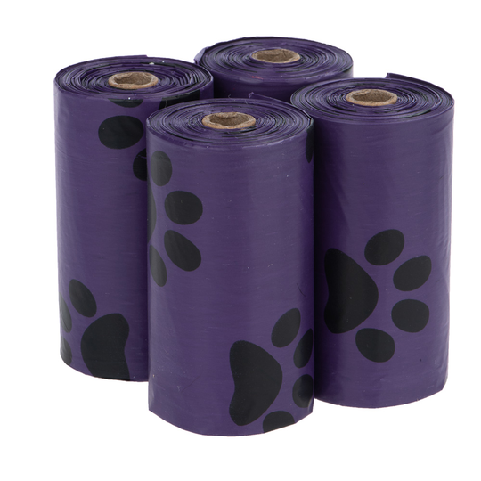 Koirankakkapussi tuoksulla - 4 rullaa à 15 pussia, violetti, laventeli