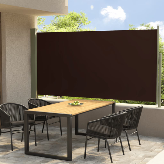 vidaXL Sisäänvedettävä terassin sivumarkiisi 160x300 cm ruskea