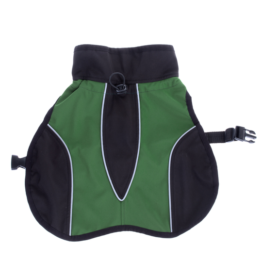 Softshell-koirantakki, vihreä - selän pituus noin 45 cm