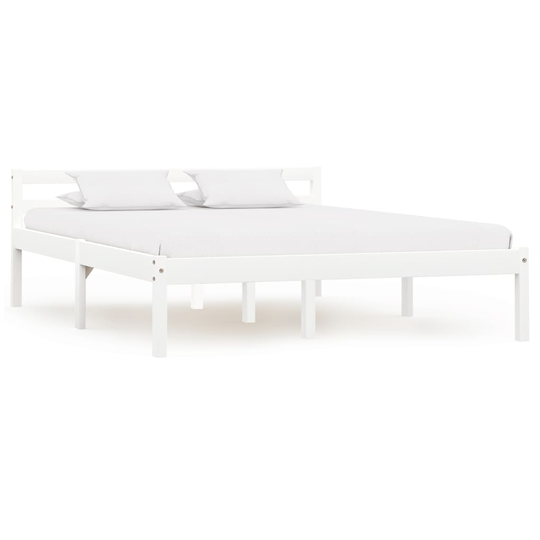 vidaXL Sängynrunko valkoinen täysi mänty 120x200 cm