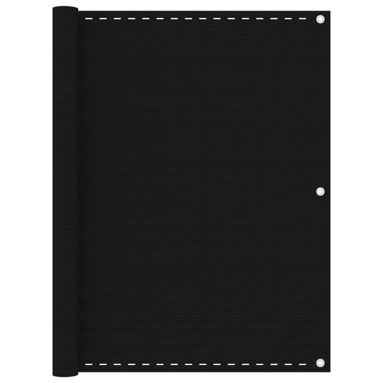 vidaXL Parvekkeen suoja musta 120x600 cm HDPE