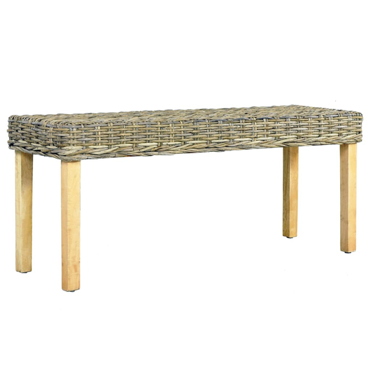 vidaXL Penkki 110 cm luonnollinen kubu-rottinki ja täysi mangopuu
