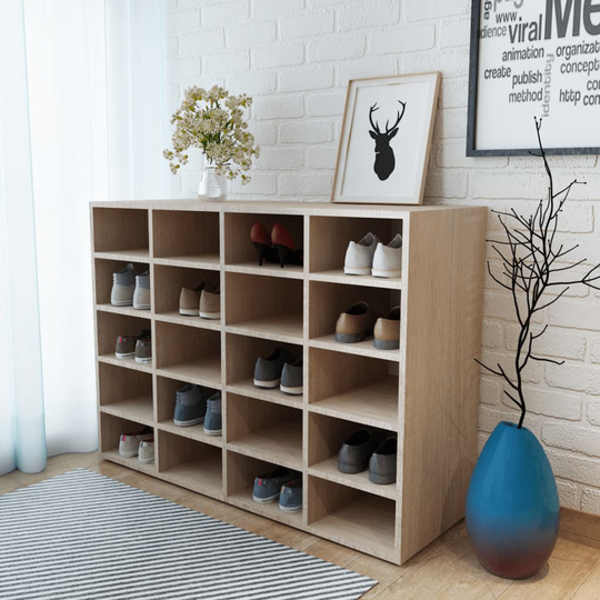 vidaXL Kenkäteline lastulevy 92x30x67,5 cm tammi