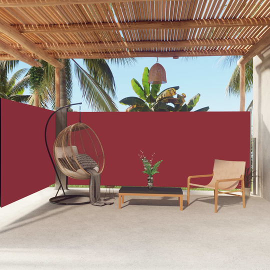vidaXL Sisäänvedettävä sivumarkiisi punainen 160x600 cm