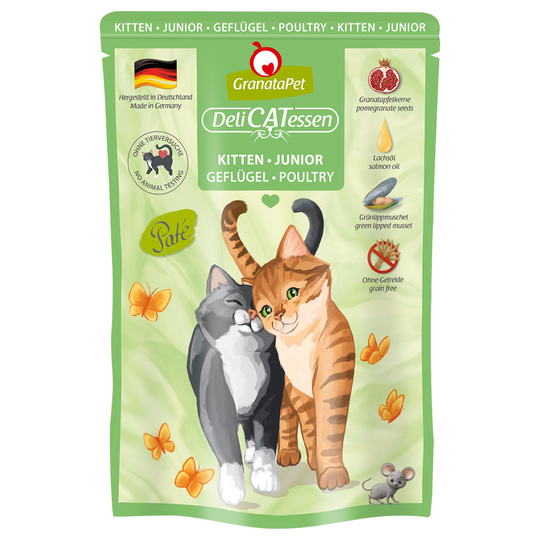 GranataPet DeliCatessen Pouch -kokeilupakkaus 6 x 85 g - kitten, siipikarja