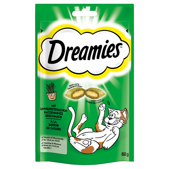 4 + 2 kaupan päälle! 6 x 60 g Dreamies-kissanherkkuja - kissanminttu