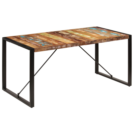 vidaXL Ruokapöytä 160x80x75 cm uusiokäytetty puu