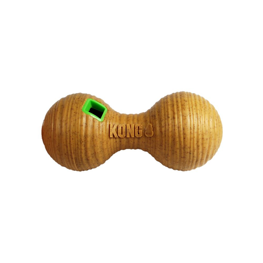 KONG Bamboo Feeder Dumbbell, vaaleanruskea - M-koko: noin P 20 x L 9 cm