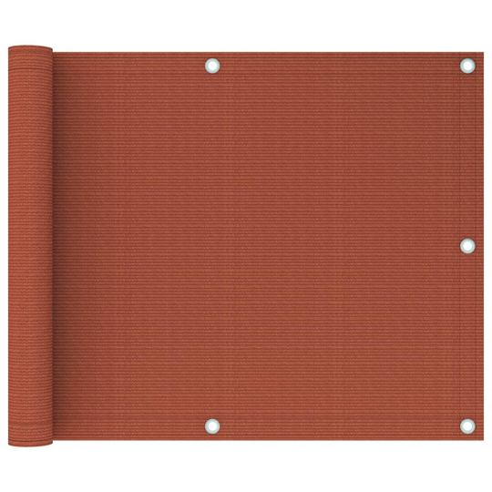 vidaXL Parvekkeen suoja terrakotta 75x500 cm HDPE