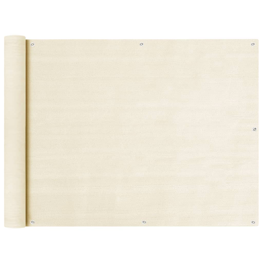 vidaXL Parvekkeen suoja kerma 90x400 cm HDPE