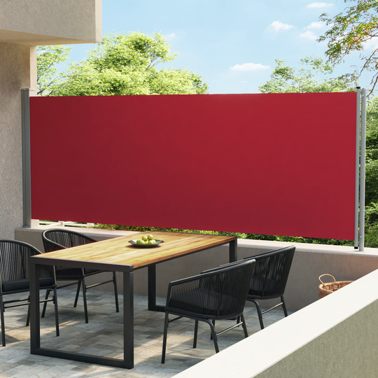 vidaXL Sisäänvedettävä terassin sivumarkiisi 600x170 cm punainen