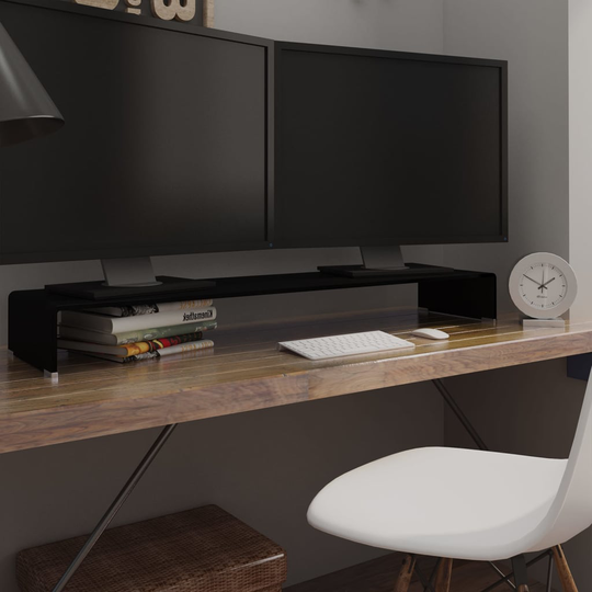 vidaXL TV-taso/Näyttöteline Musta Lasi 120x30x13 cm
