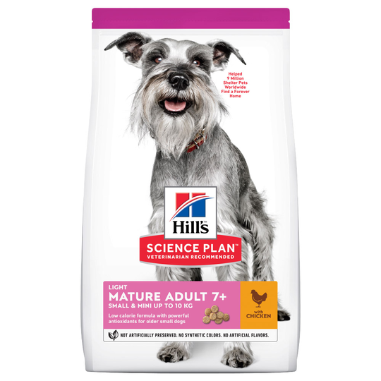 Hill's Science Plan -kevytruoka koirille erikoishintaan! - Mature Adult 7+ Small & Mini Light Chicken (2,5 kg)