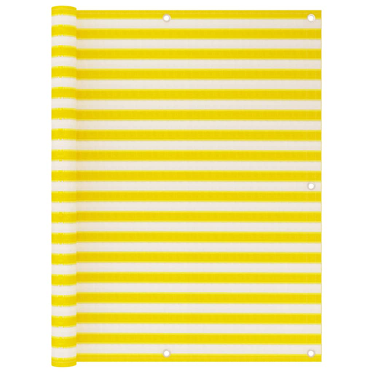 vidaXL Parvekkeen suoja keltainen ja valkoinen 120x500 cm HDPE