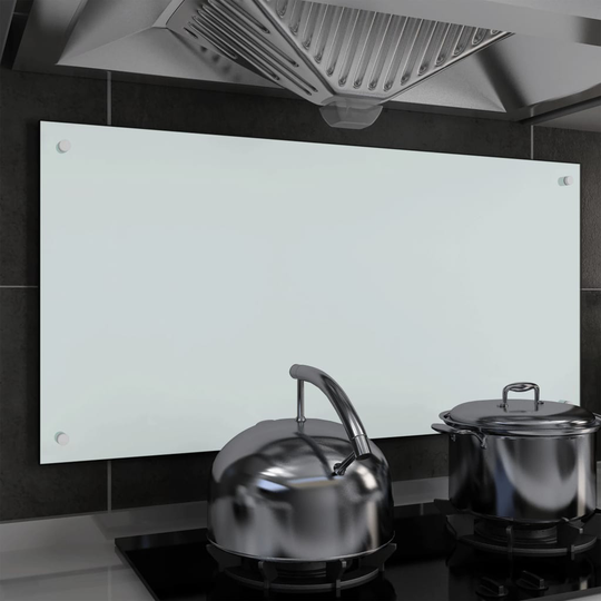 vidaXL Keittiön roiskesuoja valkoinen 100x50 cm karkaistu lasi