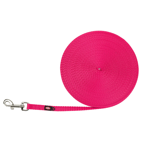 Trixie-jälkiliina, kevyt, fuksianpunainen - koko XS-S: pituus 15 m / leveys 10 mm