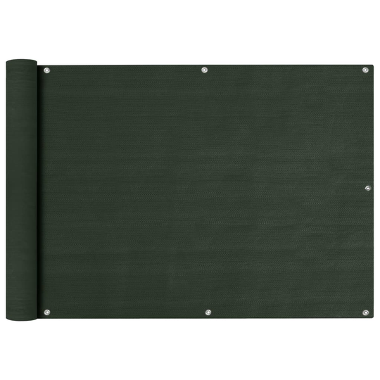 vidaXL Parvekkeen suoja tummanvihreä 75x600 cm HDPE