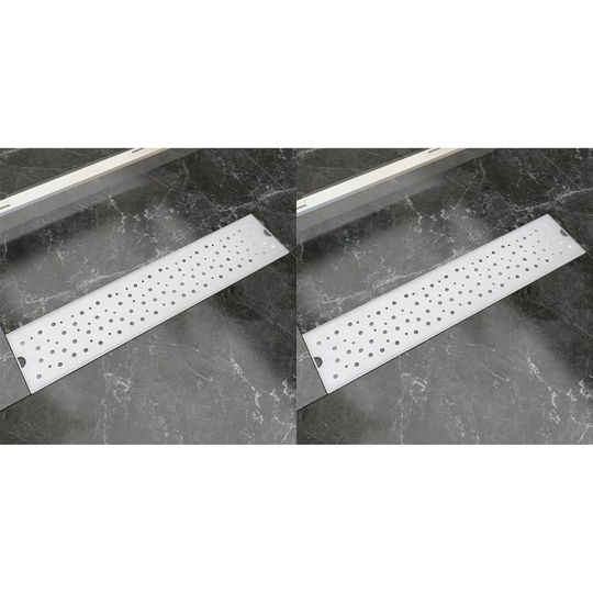 vidaXL Lineaarinen suihkukaivo 2kpl kupla 530x140 mm ruostumaton teräs