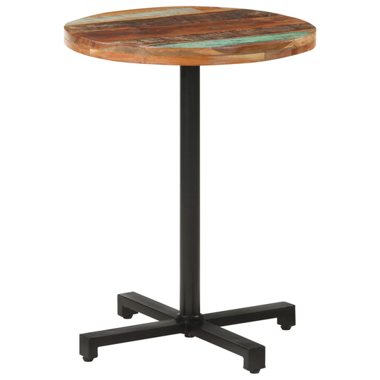 vidaXL Bistropöytä pyöreä Ø60x75 cm kierrätetty täyspuu