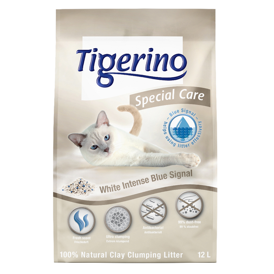 Kokeiluhintaan: Tigerino Special Care -kissanhiekka 12 & 14 l - White Intense Blue Signal (12 l)