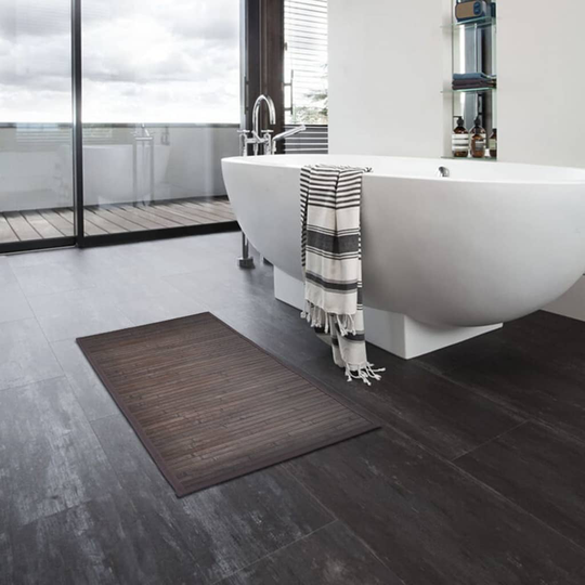 vidaXL Bambu kylpymatto 4 kpl 60x90 cm tummanruskea